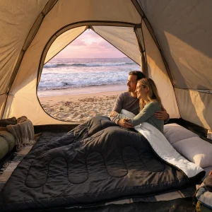 JHK Double Sleeping Bag for Adults with Pillow
